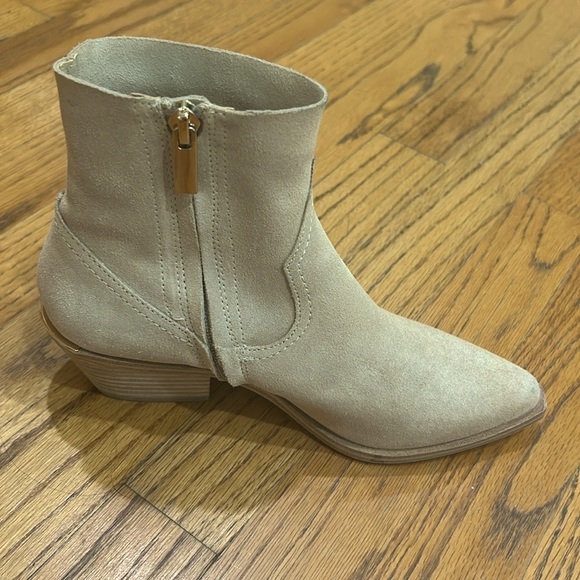Steve Madden Braylen Suede Pointed Toe Bootie in Sand Color - Picture 7 of 12